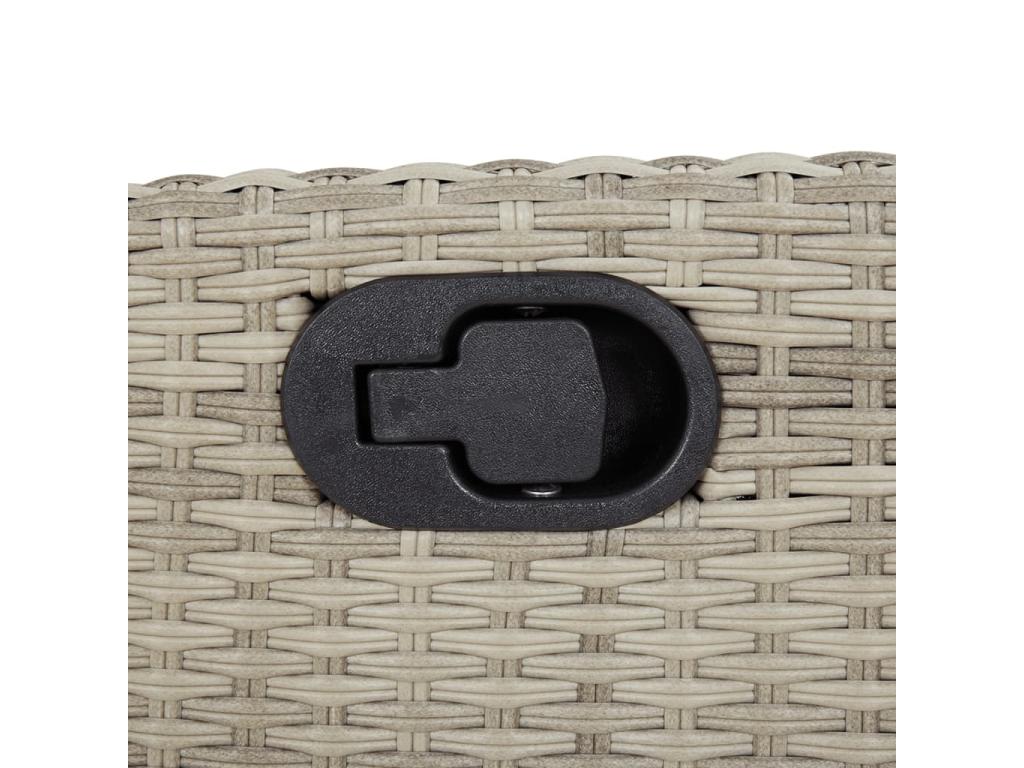 Chaise inclinable de jardin coussins gris clair résine tressée EVFP08883