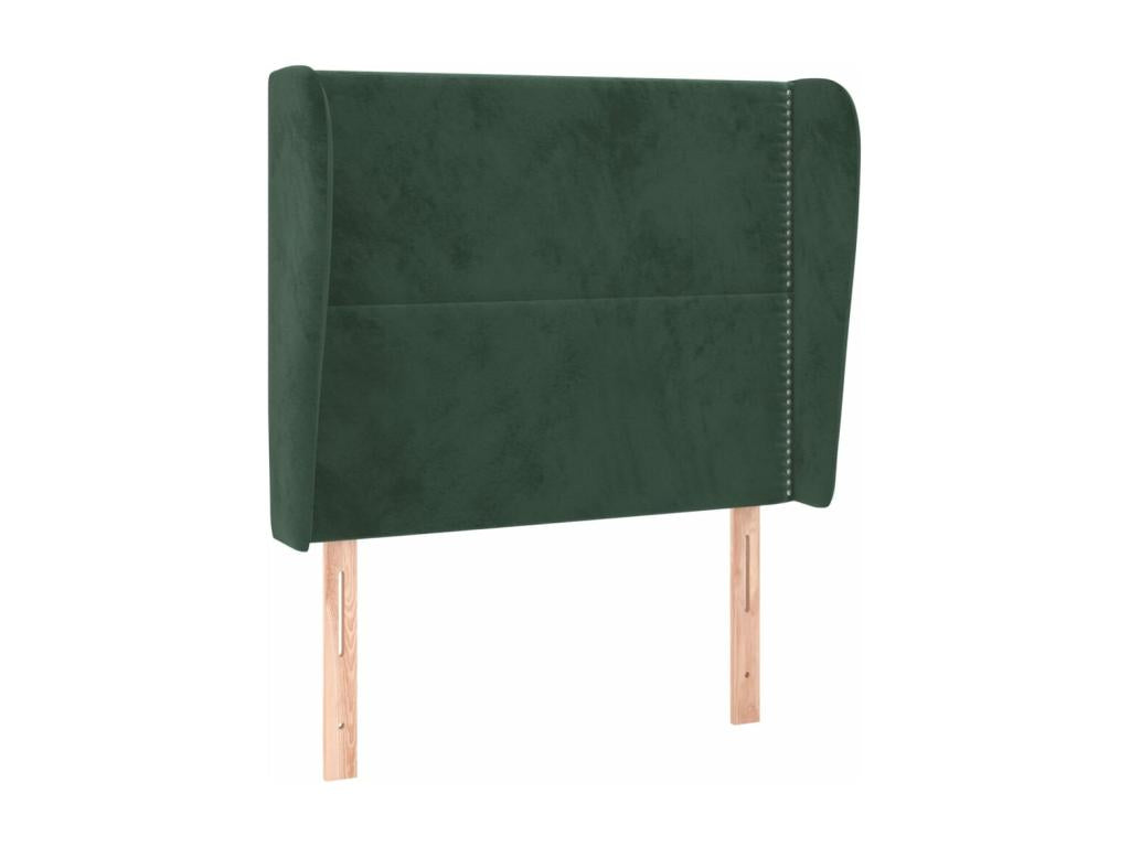 Tête de lit avec oreilles Vert foncé 93x23x118/128 cm Velours QOXK94994