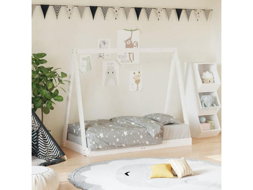 Cadre de lit pour enfant blanc 70x140 cm bois de pin massif YNWA95896