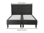 Ensemble boxspring sommier à ressorts tête de lit pieds gris chiné Domopure ENCHANTEUR 200x200 GBQX71807