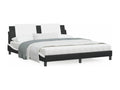 Lit avec matelas noir et blanc 180x200 cm similicuir OPGT22387