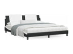 Lit avec matelas noir et blanc 180x200 cm similicuir OPGT22387