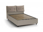 Lit simple Domopure Lit coffre avec revêtement en éco-cuir Made in Italy Ouverture frontale adapté pour matelas 80x190 cm gris tourterelle ZGME02097