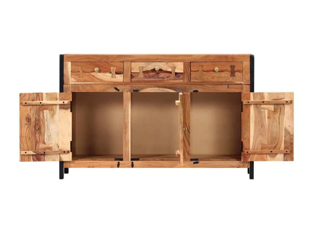 Buffet 120x35x75 cm Bois d'Chicyla solide BGAL17771