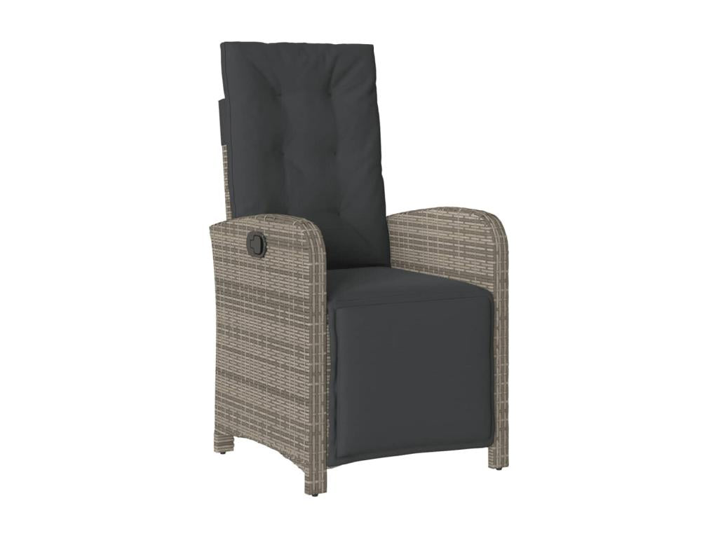 Ensemble à manger de jardin et coussins 7 pièces gris rotin WHQB48661