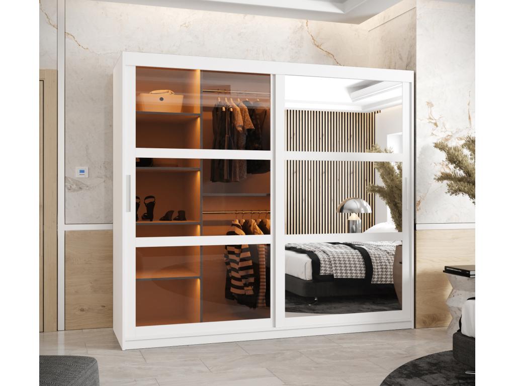 ARMOIRE DOME 2 À PORTES COULISSANTES 200/200/62 2 Portes blanc QUCF80369