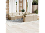 Salon de jardin avec coussins 12 pcs beige résine tressée ESNL76387