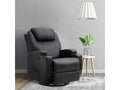 Fauteuil luxe de relaxation et massage inclinaison dossier repose-pied réglable revêtement synthétique noir NWGE83229