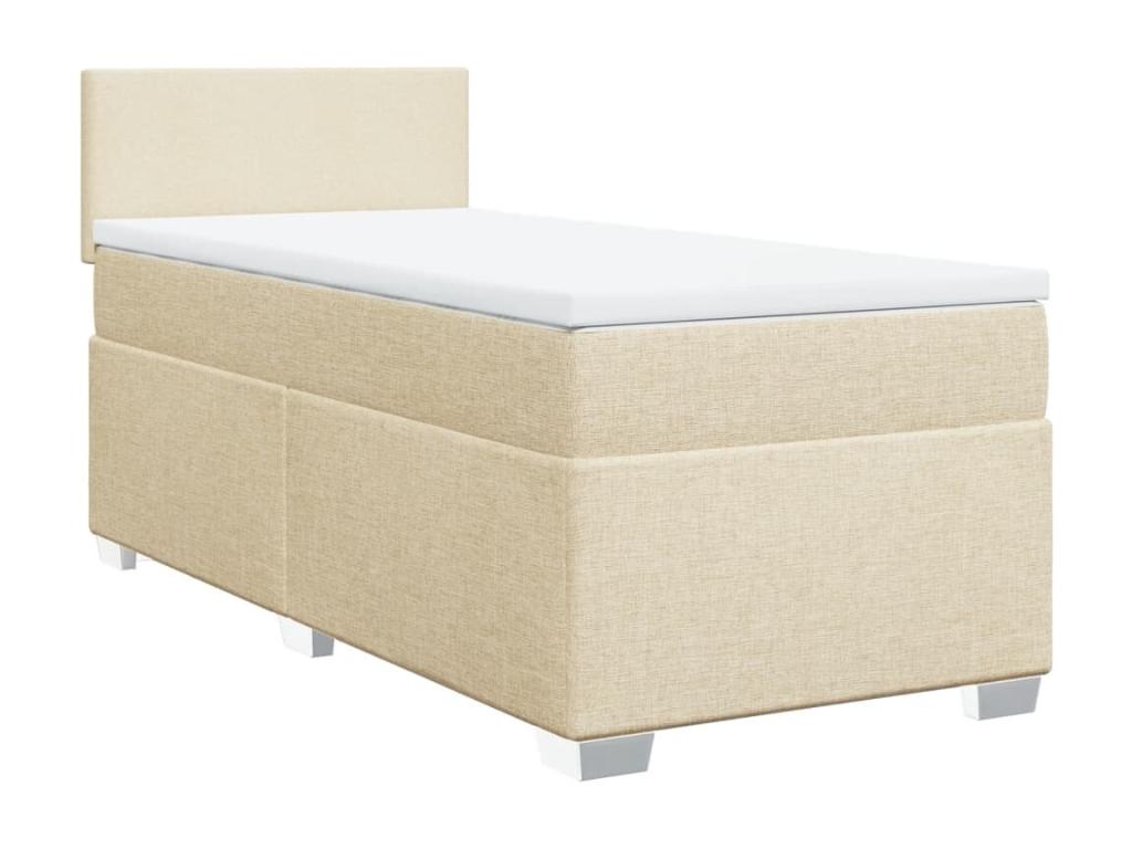 Sommier à Domopure de lit avec matelas Crème 90x200 cm Tissu KFAX28282