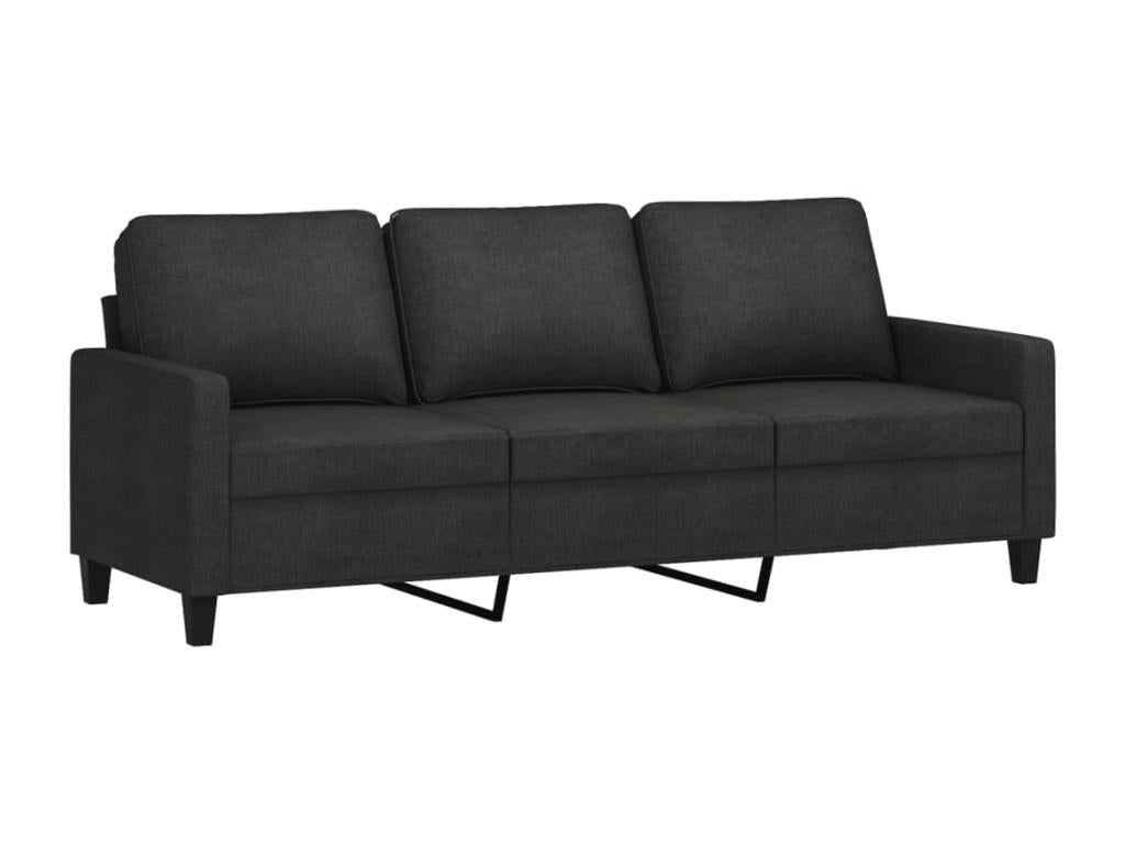 Ensemble de canapés 3 pcs avec coussins Noir Tissu GBEL83112