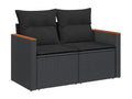 Salon de jardin 5 pcs avec coussins noir résine tressée VMTG20687