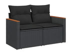 Salon de jardin 5 pcs avec coussins noir résine tressée VMTG20687