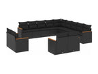 Salon de jardin avec coussins 13 pcs noir résine tressée PWTB69998