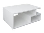 Table basse haute en bois Domopure Table de salon Table d'appoint Table de rangement Sulas Blanc LTGH26667