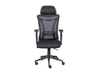 Domopure - Fauteuil de Bureau Tissu Mesh Noir et Appui-Tête MQNN38643
