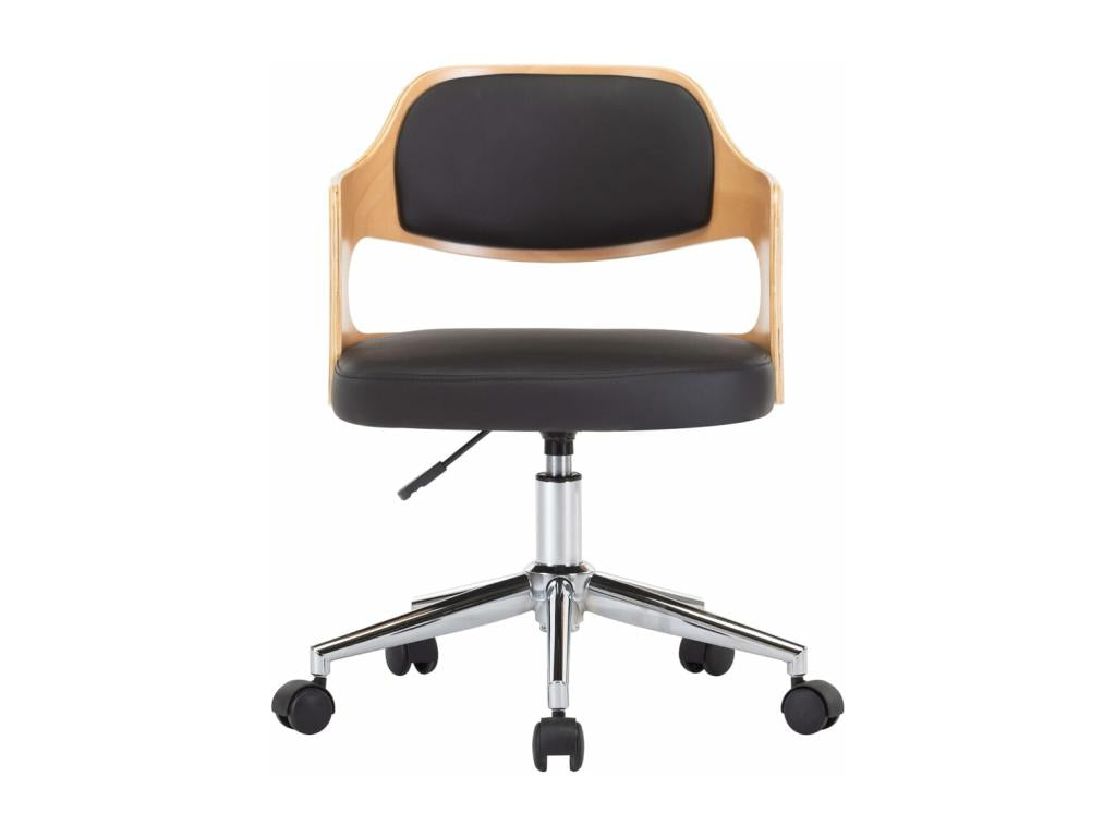 Chaises pivotantes à manger lot de 2 bois courbé et similicuir VKEC53277