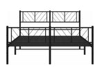 Cadre de lit métal avec tête de lit-pied de lit noir 120x190 PUBD94915