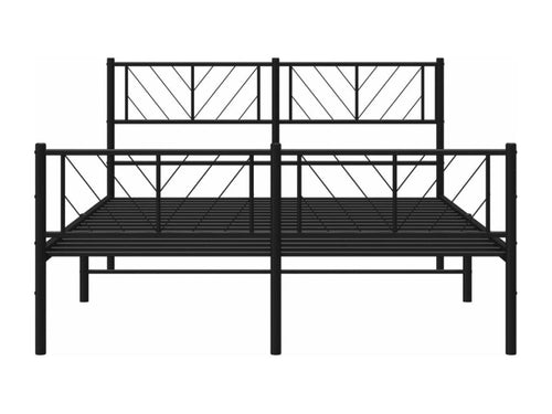 Cadre de lit métal avec tête de lit-pied de lit noir 120x190 PUBD94915