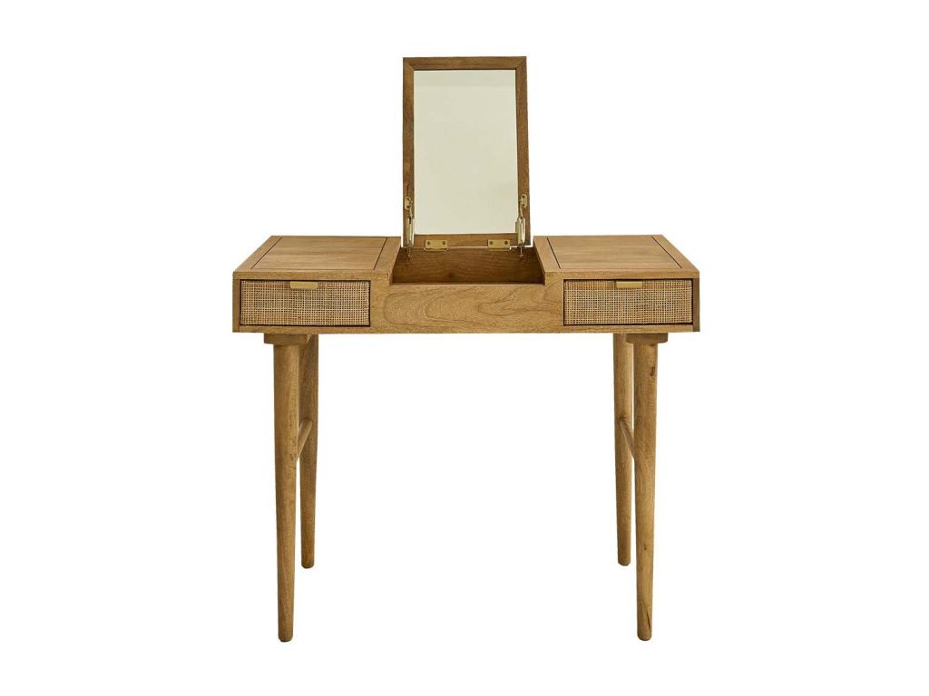 Bureau en manguier massif et cannage ZJIH39661