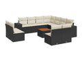 Salon de jardin 12 pcs avec coussins noir résine tressée BVGT19049