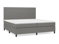 Lit à sommier tapissier avec matelas Gris foncé 200x200cm Tissu LDNR25117