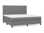 Lit à sommier tapissier avec matelas Gris foncé 200x200cm Tissu LDNR25117